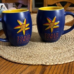 Tobin James Blue and Yellow Mugs